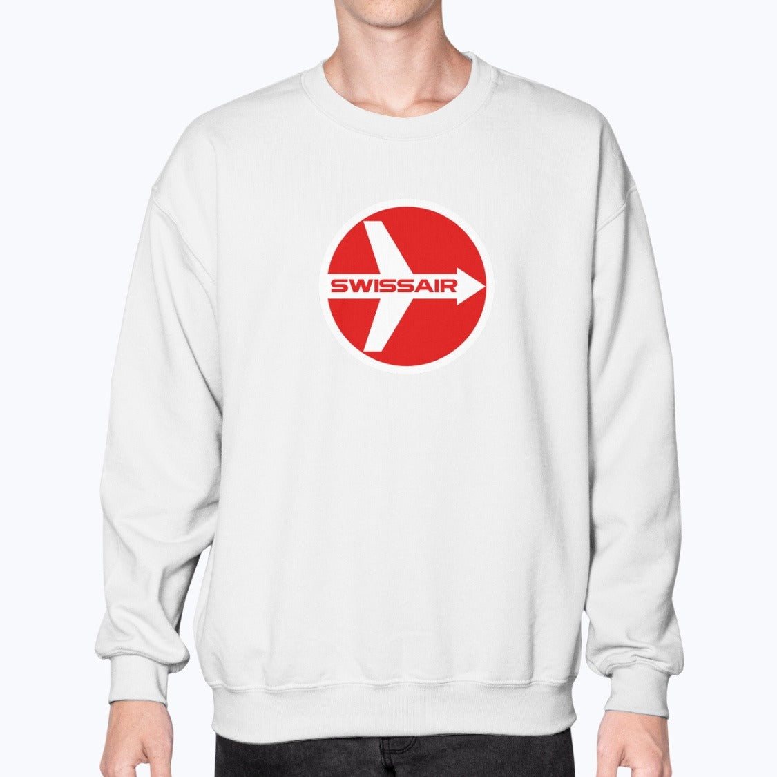 Swissair Unisex Sweatshirt - White - Model