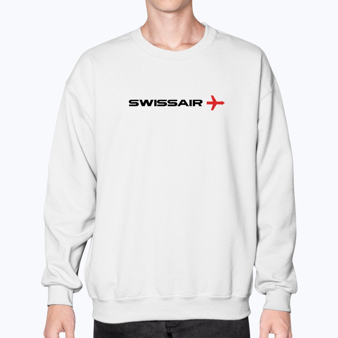 Swissair Unisex Sweatshirt - White - Model