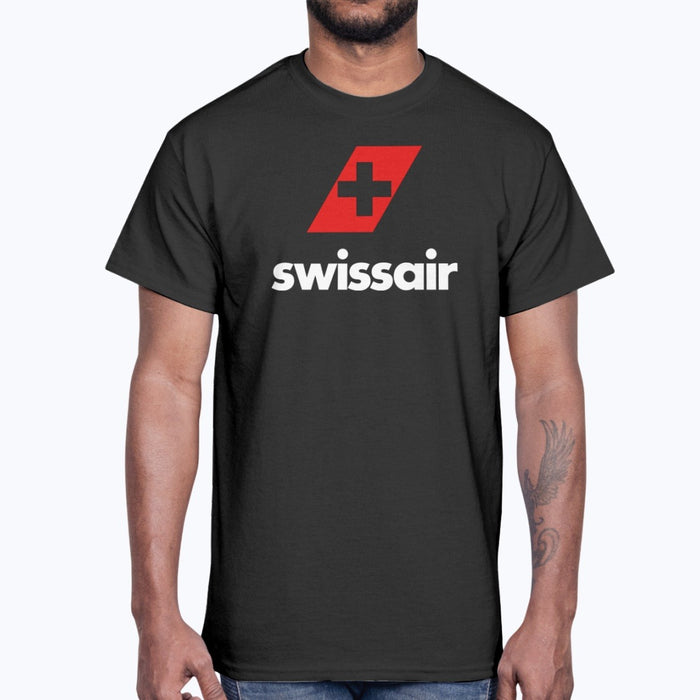 Swissair Unisex T-Shirt - Black - Model