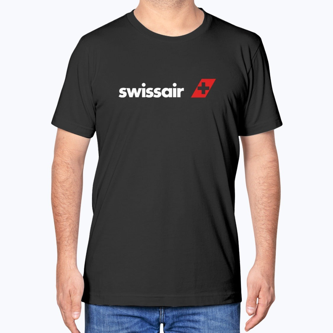 Swissair Unisex T-Shirt - Black - Model