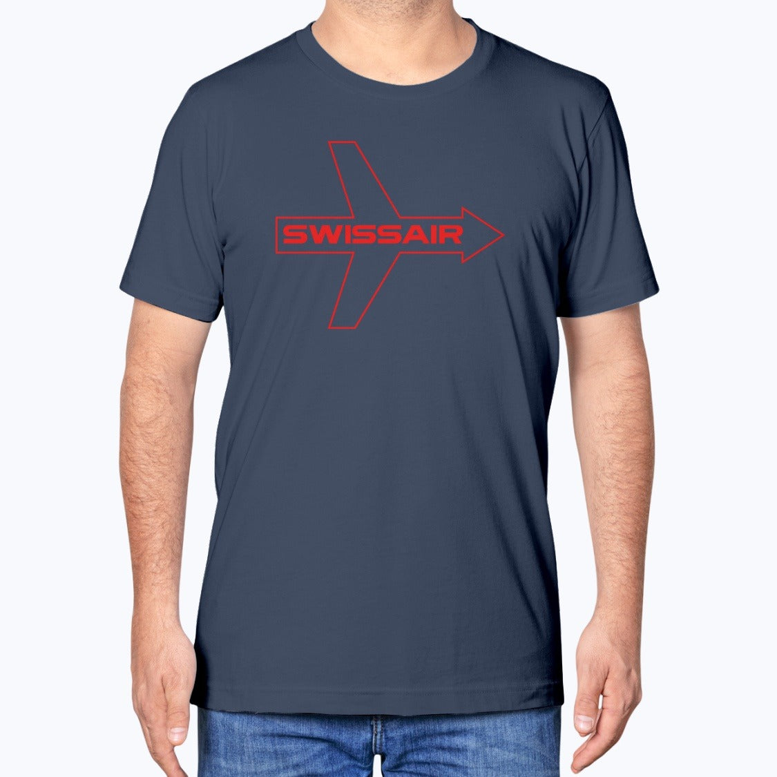 Swissair Unisex T-Shirt - Navy - Model