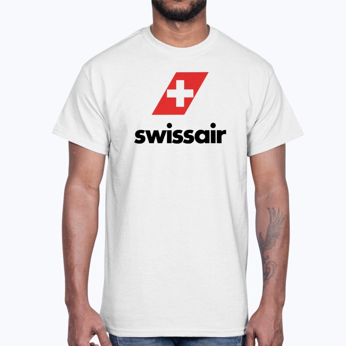 Swissair Unisex T-Shirt - White - Model