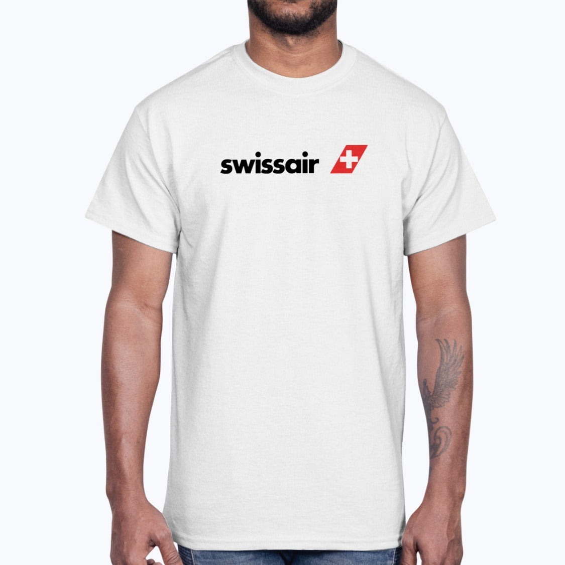Swissair Unisex T-Shirt - White - Model