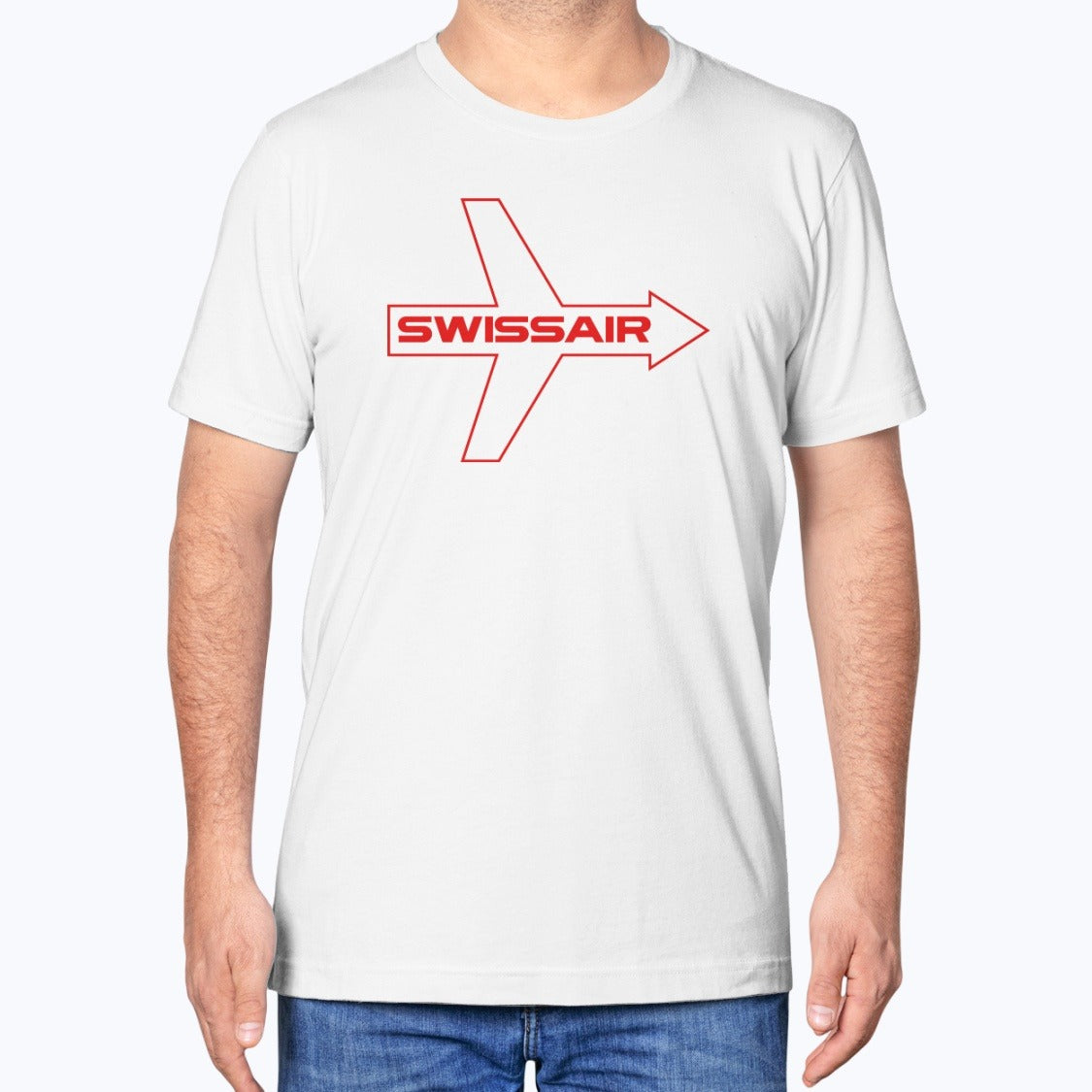 Swissair Unisex T-Shirt - White - Model
