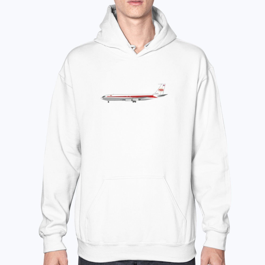 Trans World Airlines B707 Unisex Hoodie - White - Model