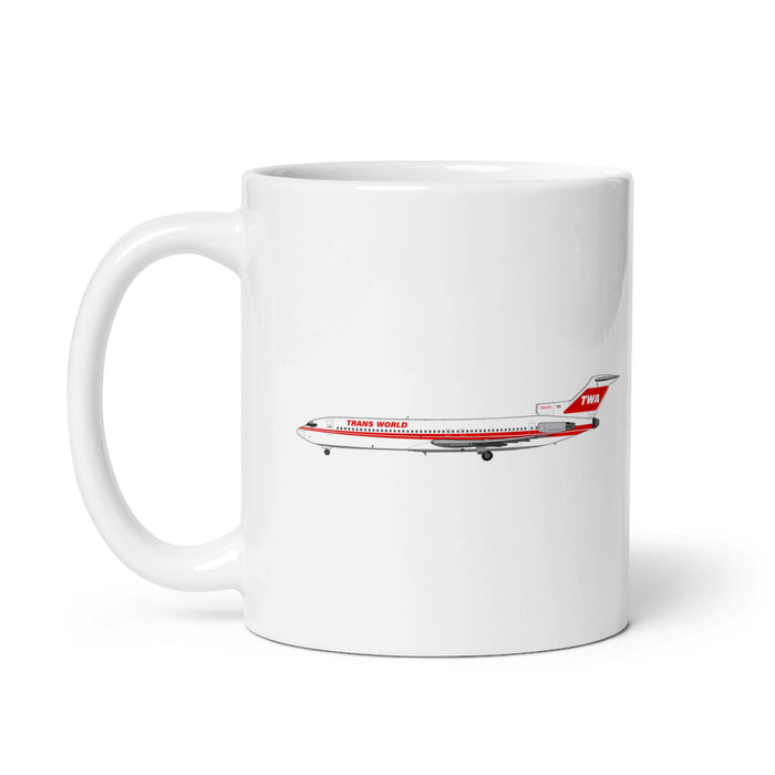 TWA B727 Coffee Mug - White - 11 oz - Right