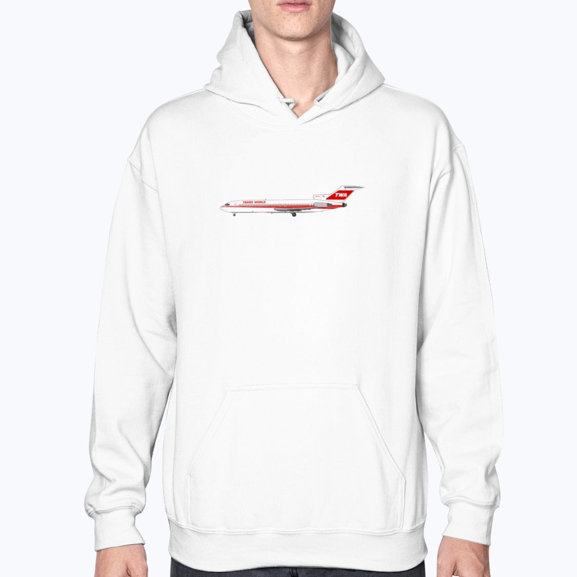 Trans World Airlines B727 Unisex Hoodie - White - Model