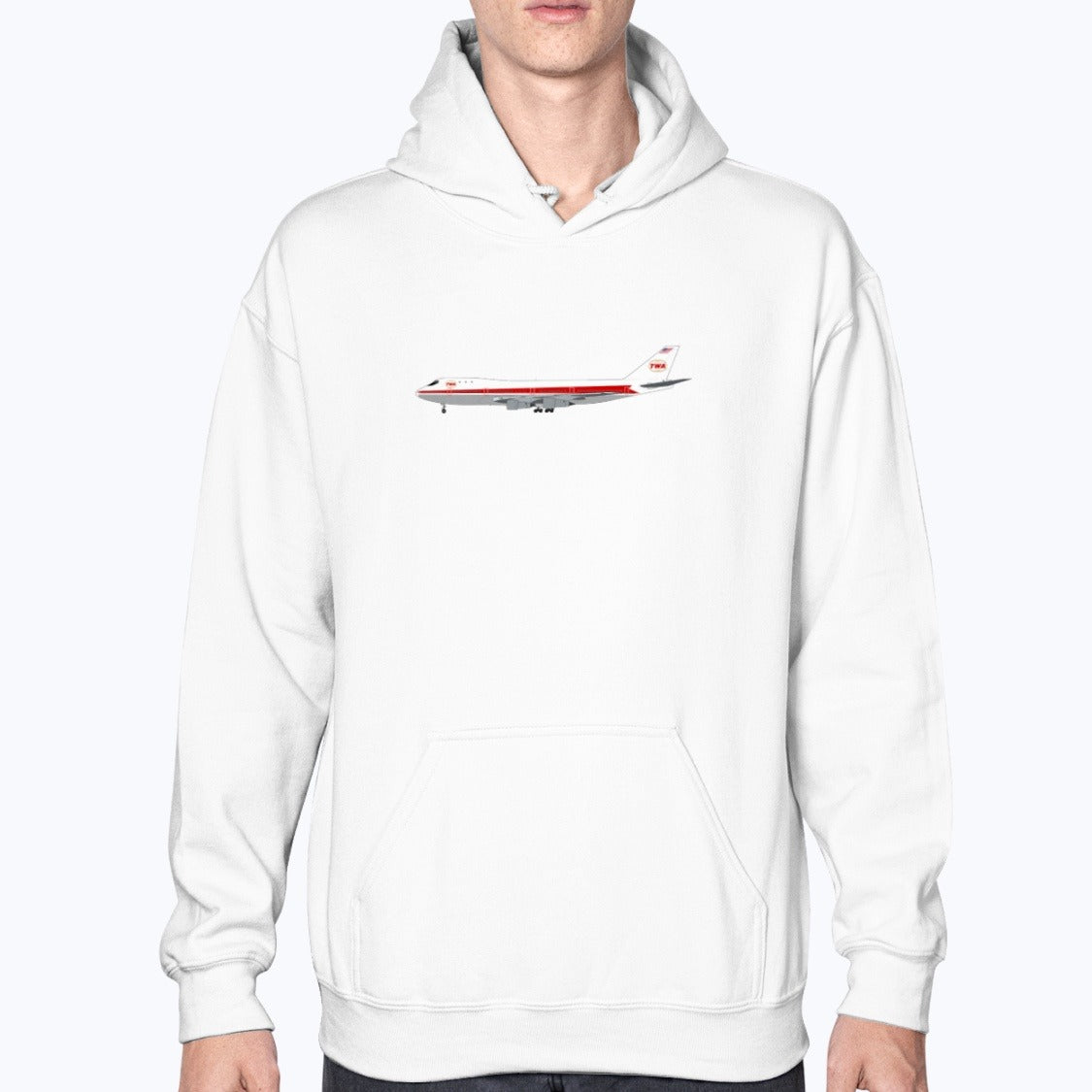 Trans World Airlines B747 Unisex Hoodie - White - Model