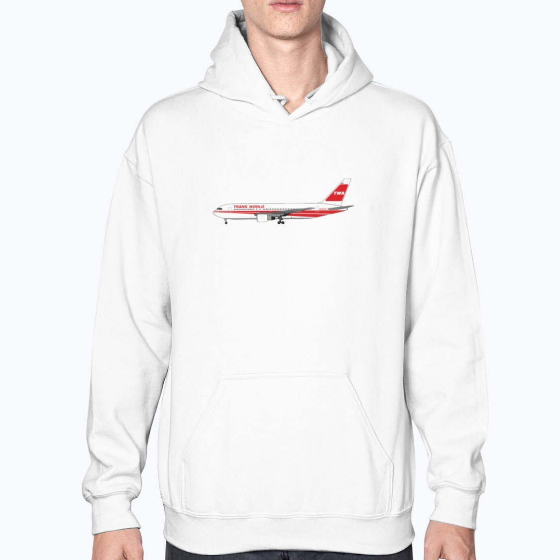 Trans World Airlines B767-200 Unisex Hoodie - White - Model