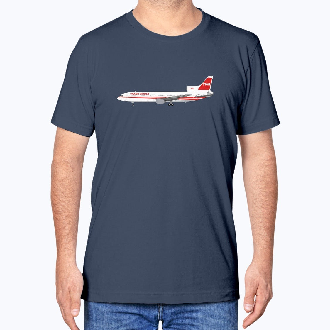 Trans World Airlines Lockheed L-1011 Unisex T-Shirt - Navy - Model