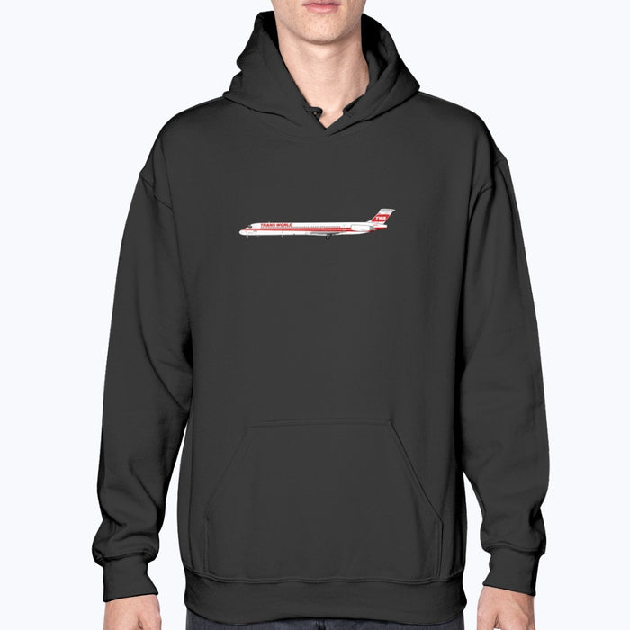 Trans World Airlines MD-80 Unisex Hoodie - Black - Model