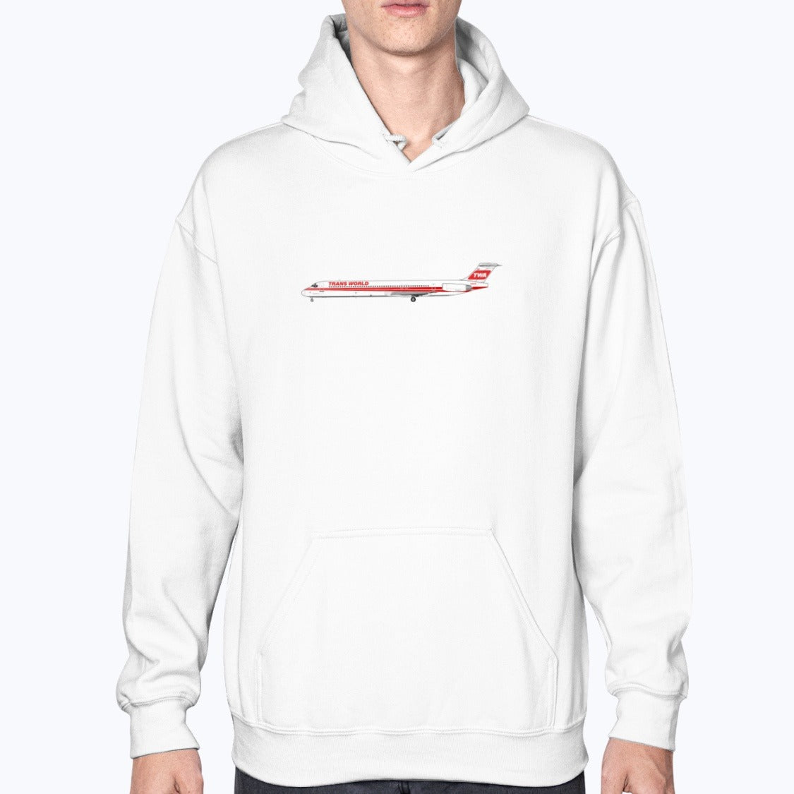 Trans World Airlines MD-80 Unisex Hoodie - White - Model