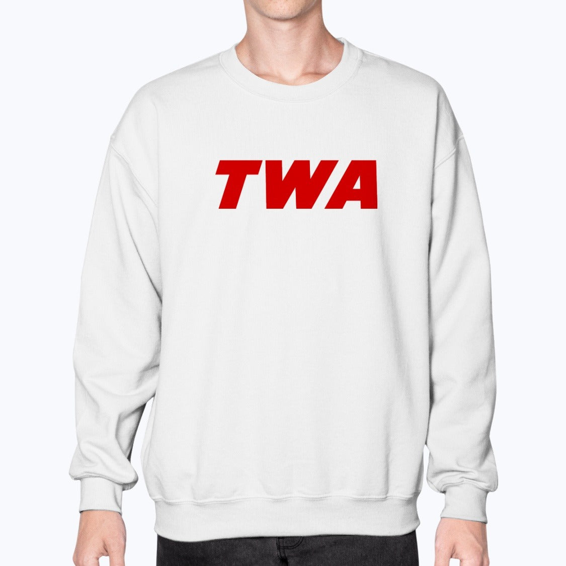 Trans World Airlines Unisex Sweatshirt - White - Model