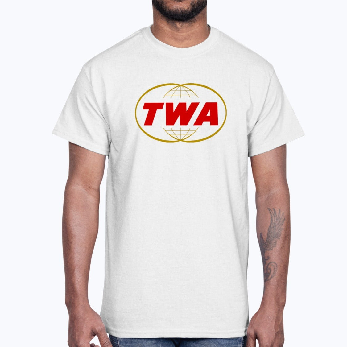 Trans World Airlines Unisex T-Shirt - White - Model