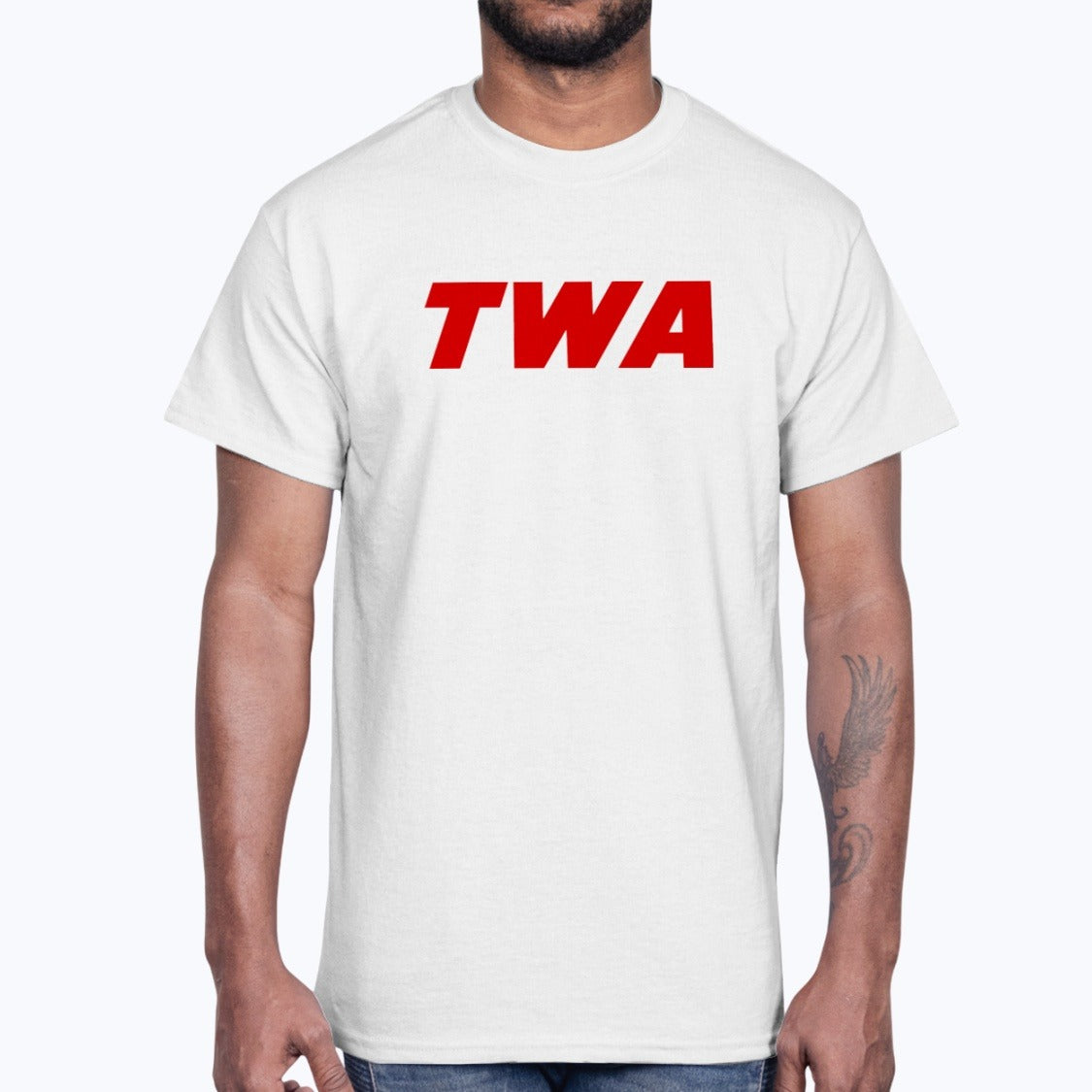 Trans World Airlines Unisex T-Shirt - White - Model
