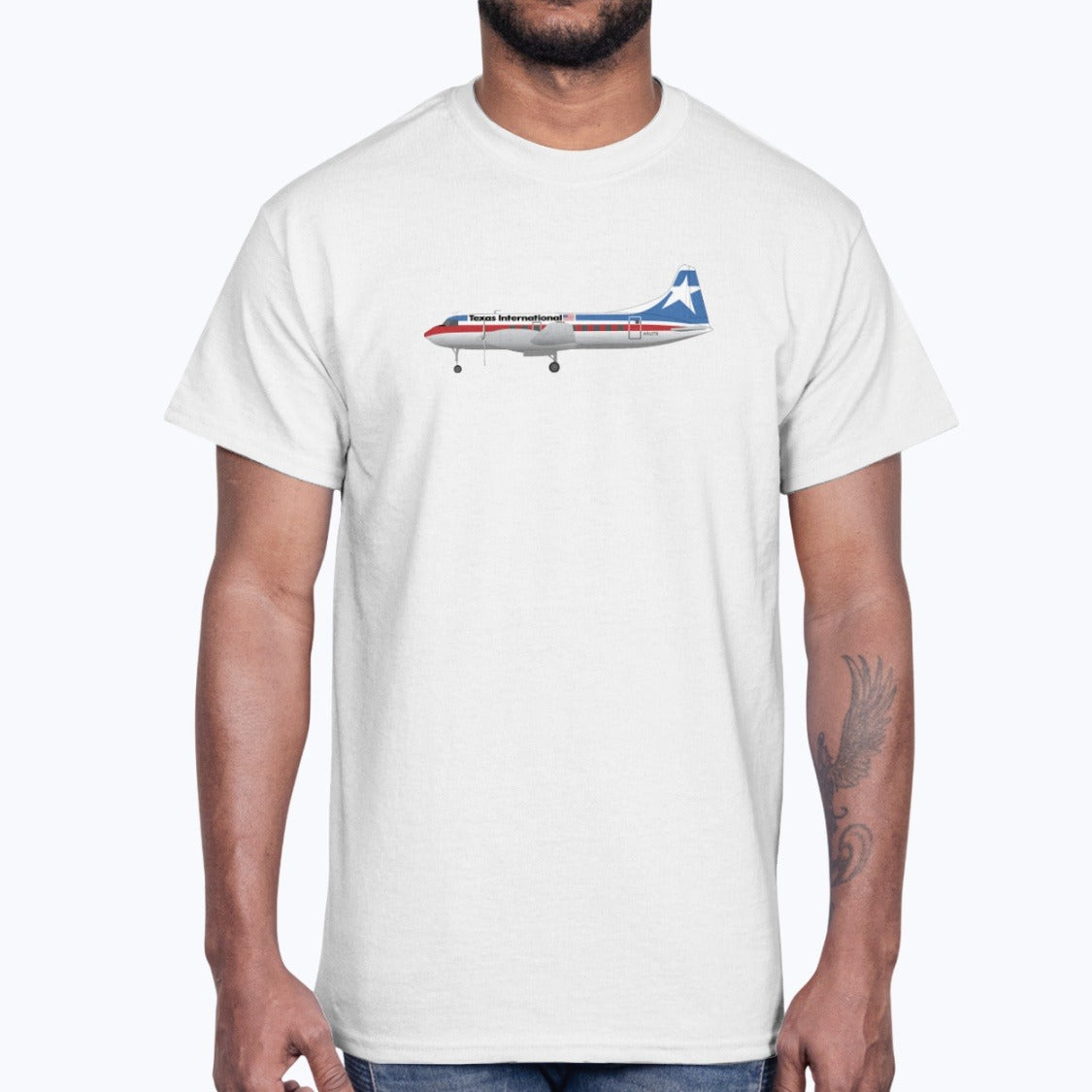 Texas International Airlines Convair CV-600 Unisex T-Shirt - White - Model