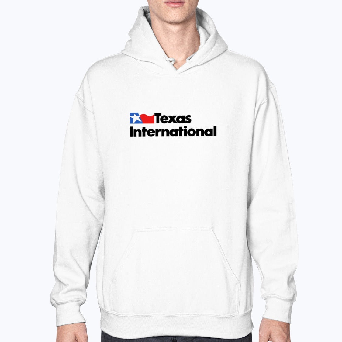 Texas International Airlines Unisex Hoodie - White - Model
