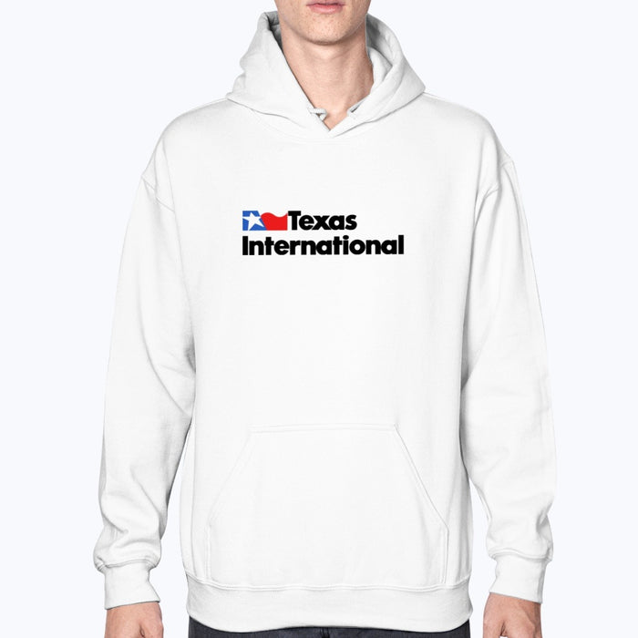 Texas International Airlines Unisex Hoodie - White - Model