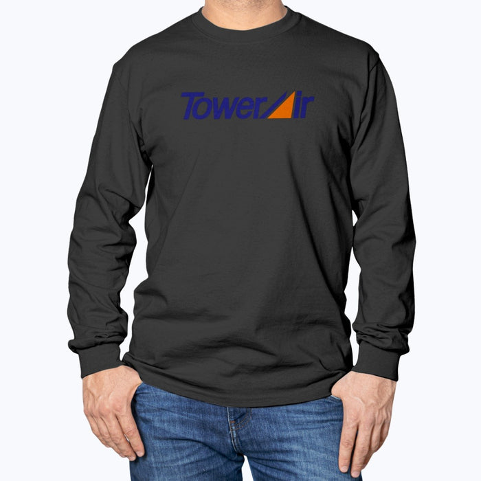 Tower Air Unisex Long Sleeve T-Shirt - Black - Model