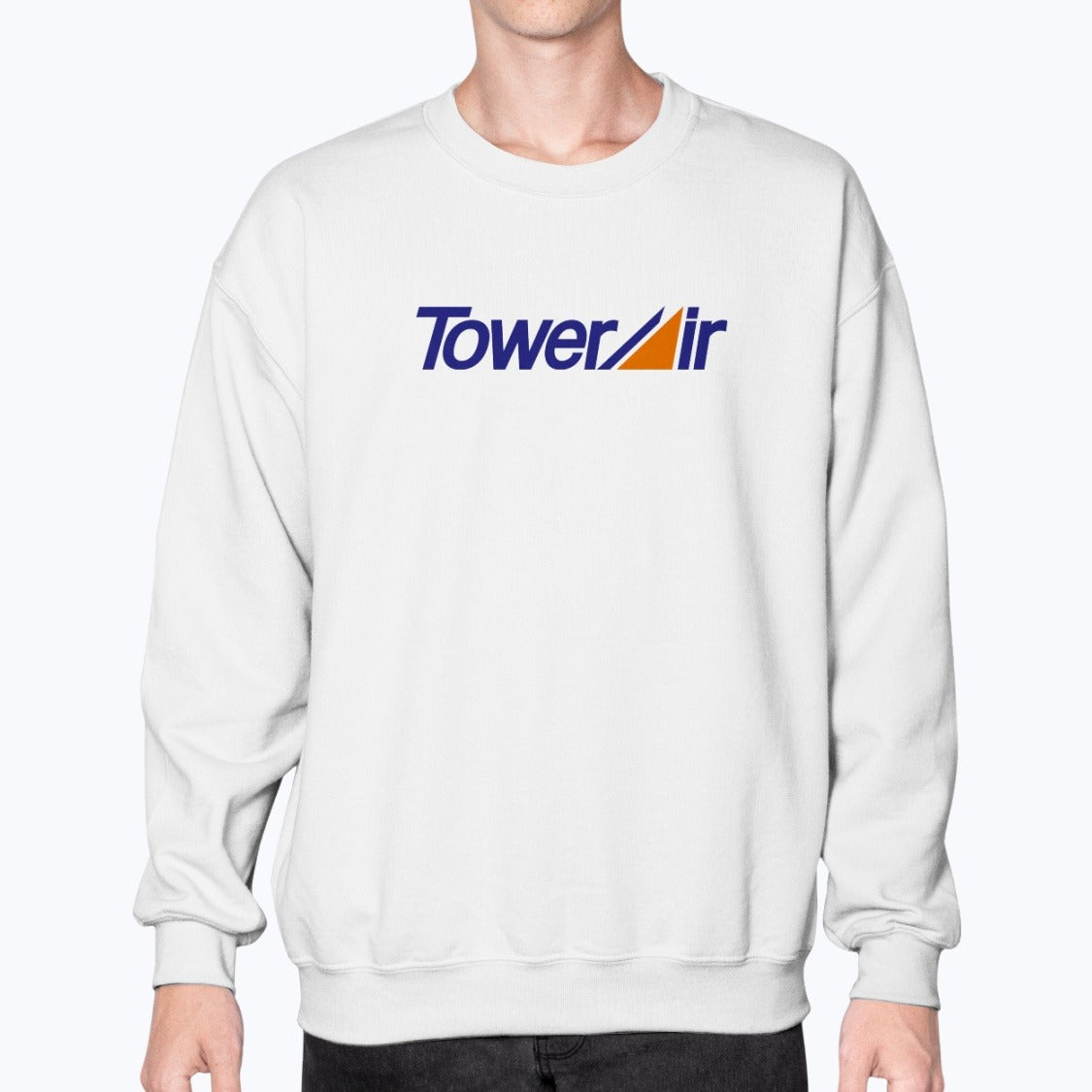Tower Air Unisex Sweatshirt - White - Model