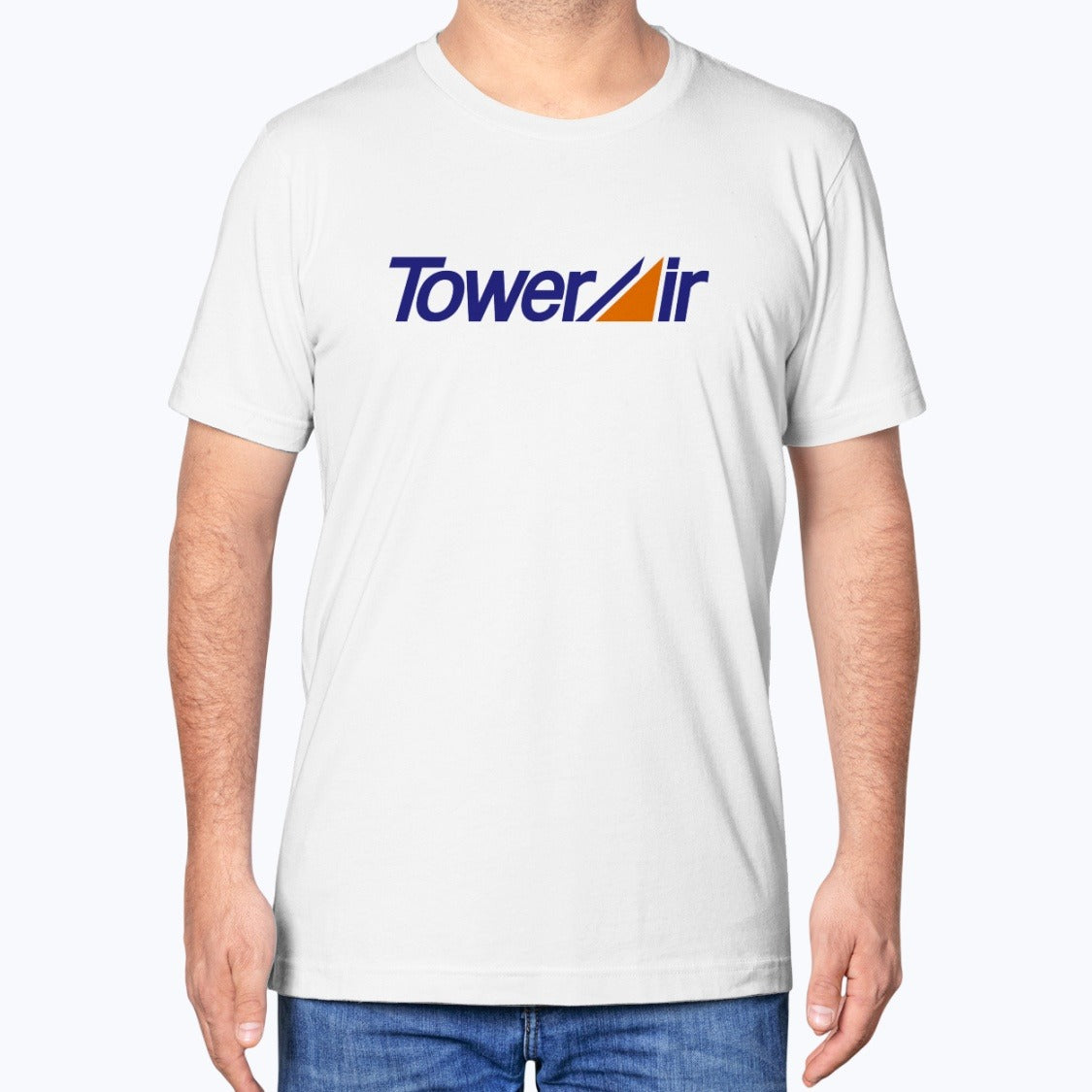 Tower Air Unisex T-Shirt - White - Model