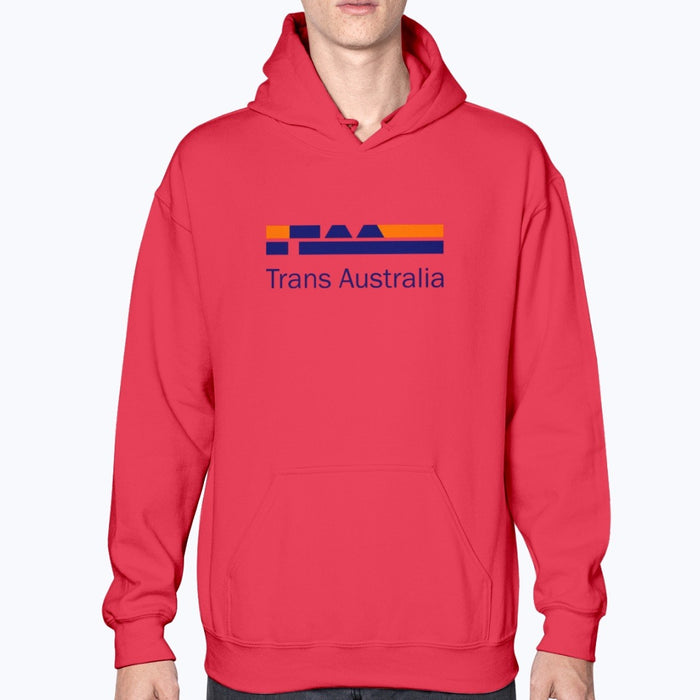 Trans Australia Airlines Unisex Hoodie - Red - Model
