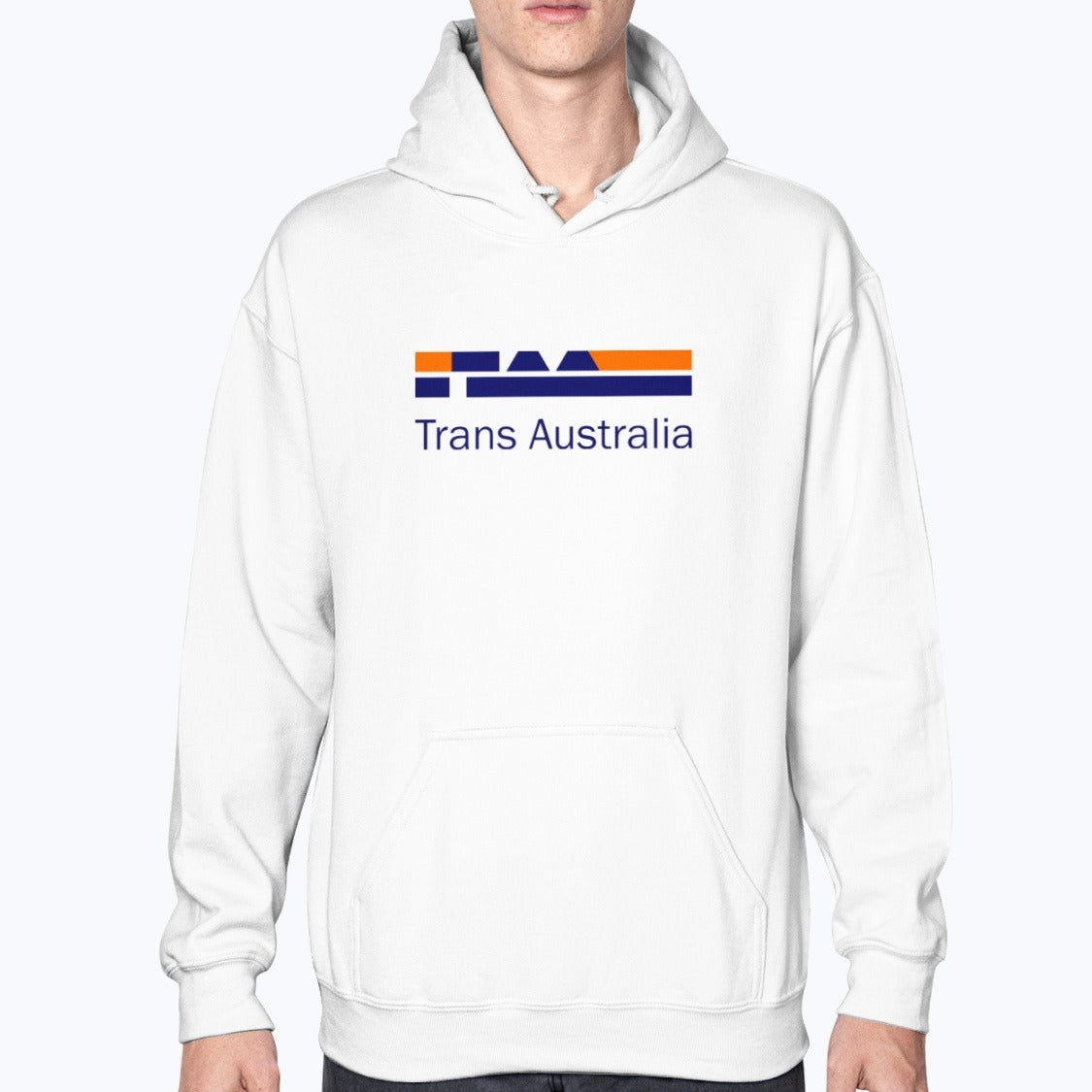 Trans Australia Airlines Unisex Hoodie - White - Model