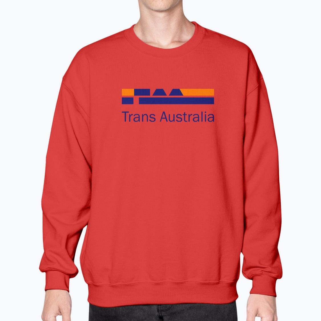 Trans Australia Airlines Unisex Sweatshirt - Red - Model