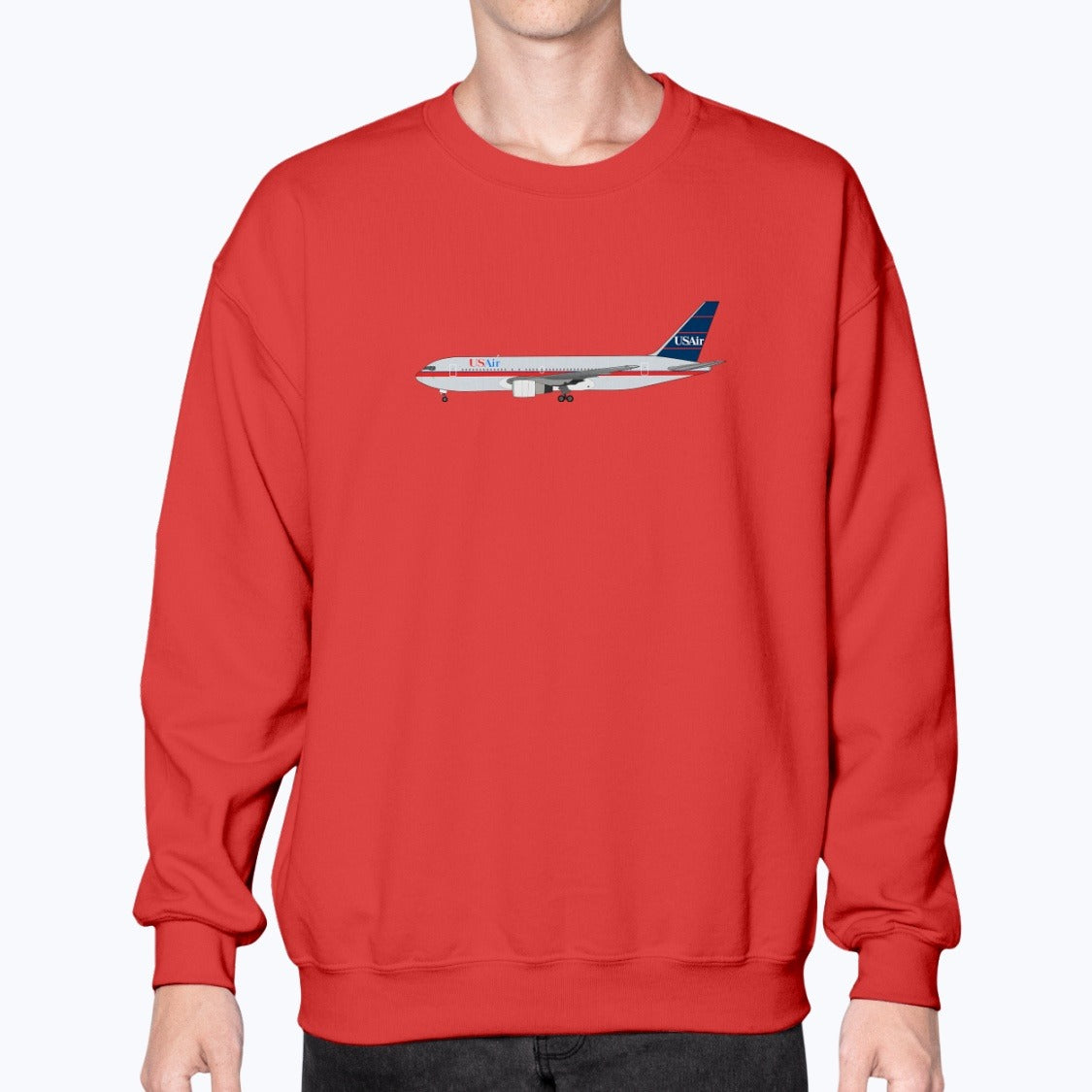 USAir B767-200 Unisex Sweatshirt - Red - Model