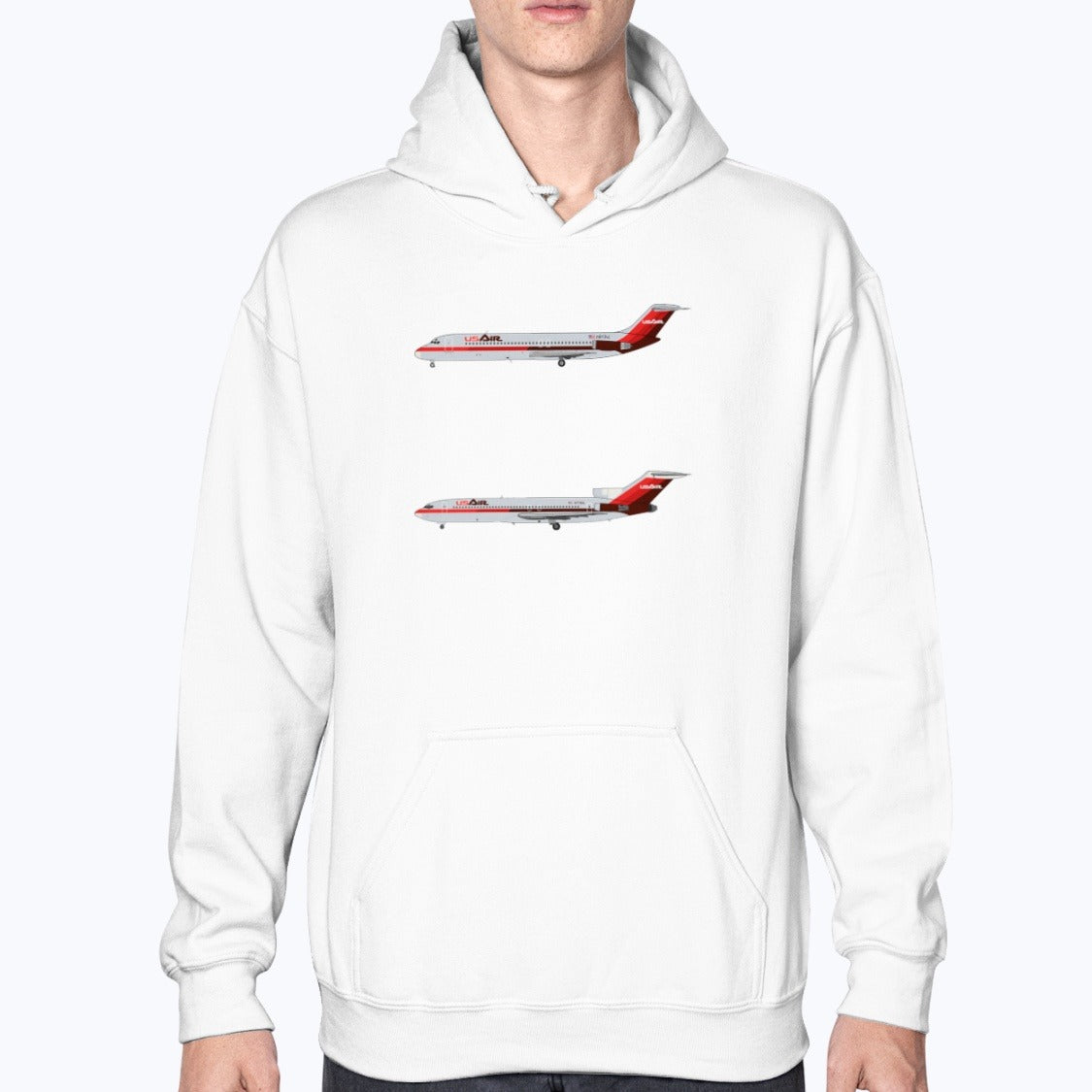 USAir DC-9-31, B727 Unisex Hoodie - White - Model