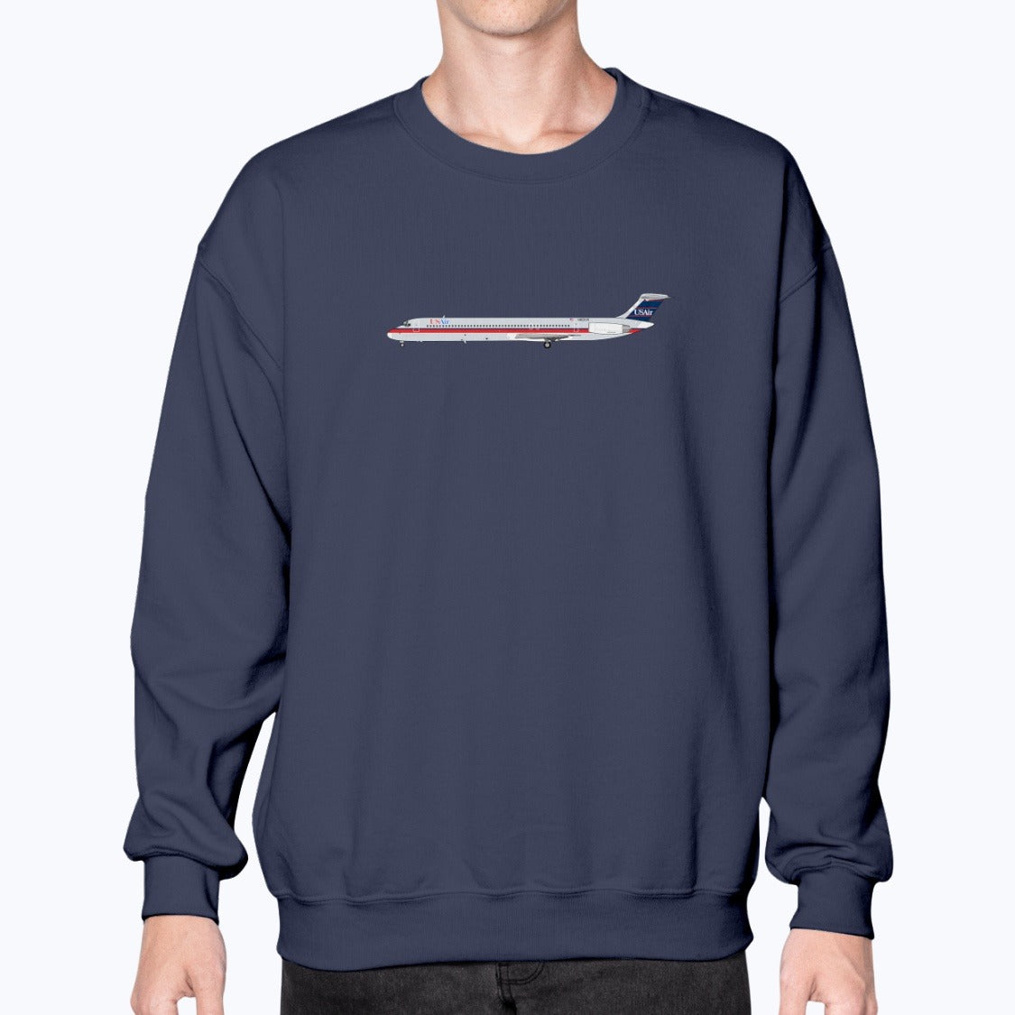 USAir MD-80 Unisex Sweatshirt - Navy - Model
