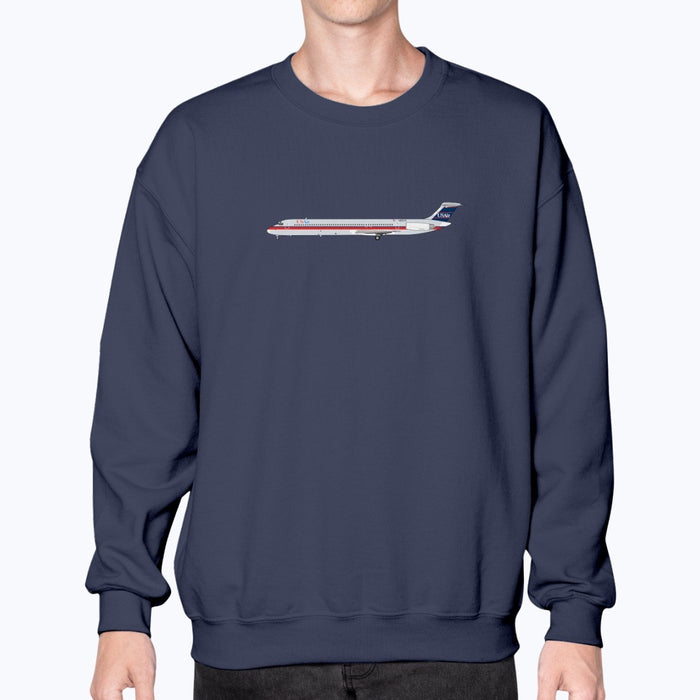 USAir MD-80 Unisex Sweatshirt - Navy - Model