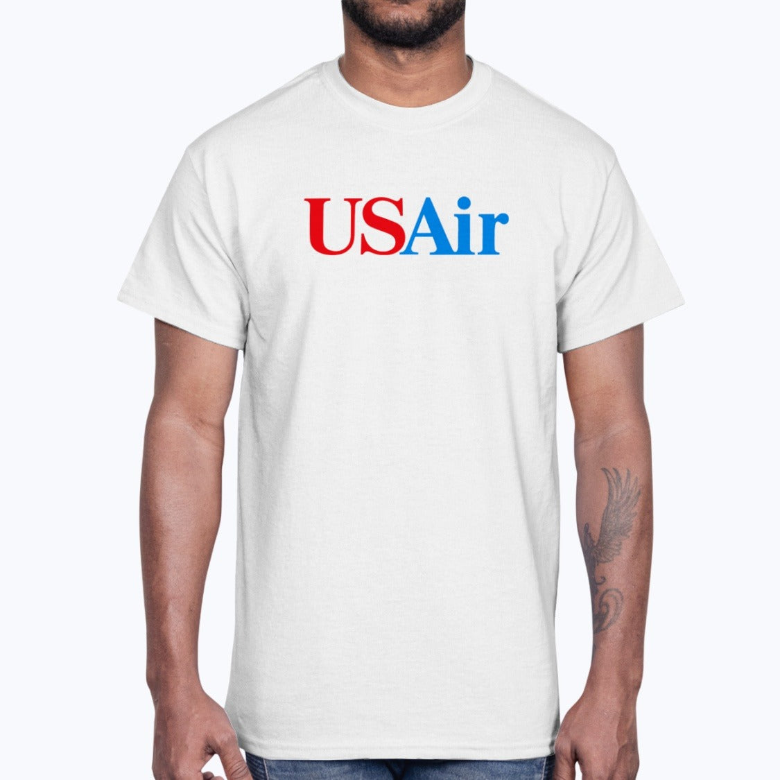 USAir Unisex T-Shirt - White - Model