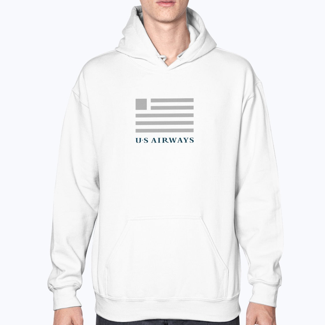 US Airways Unisex Hoodie - White - Model