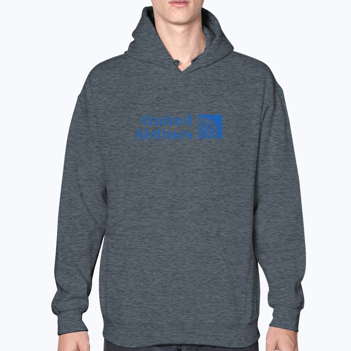 United Airlines Unisex Hoodie - Dark Heather - Model
