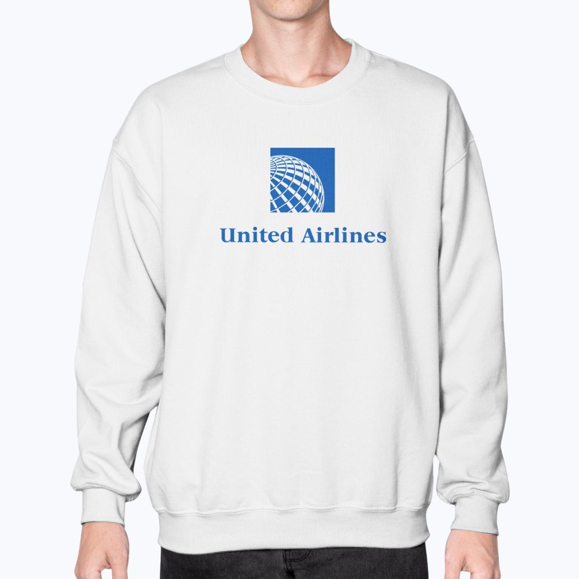 United Airlines Unisex Sweatshirt - White - Model