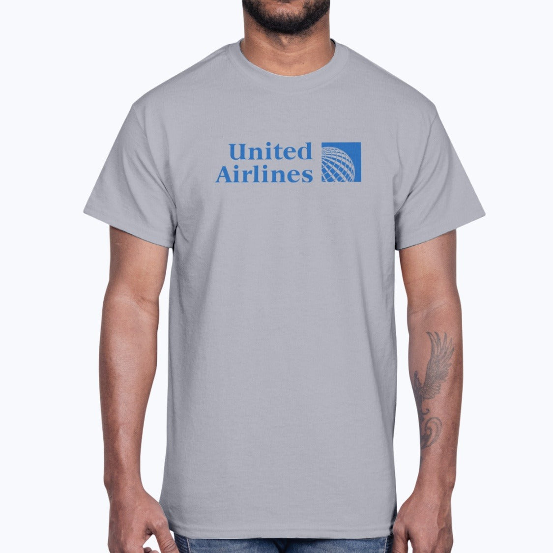 United Airlines Unisex T-Shirt - Sport Grey - Model
