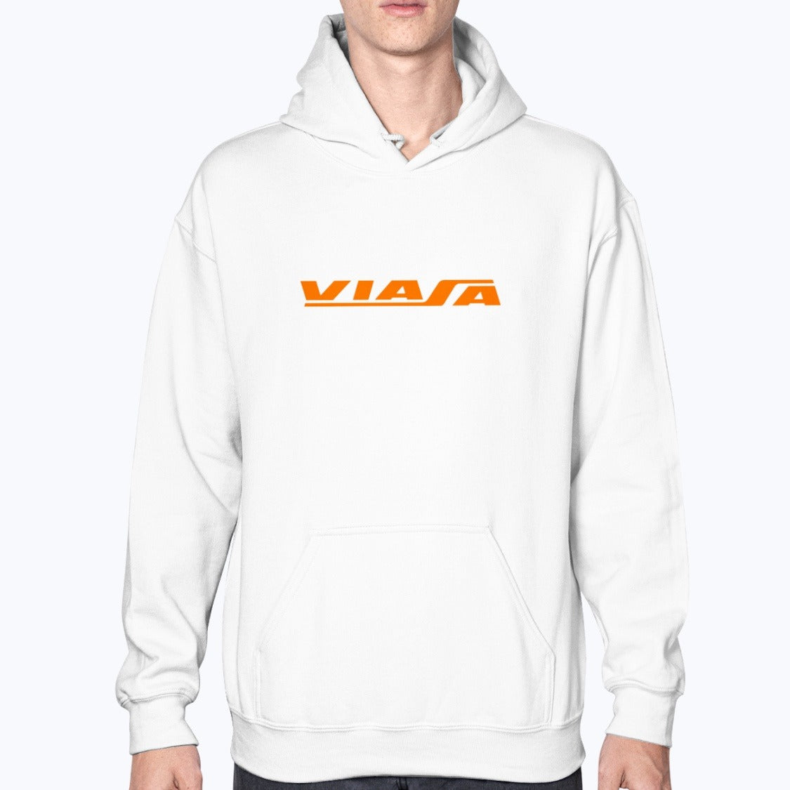 VIASA Unisex Hoodie - White - Model