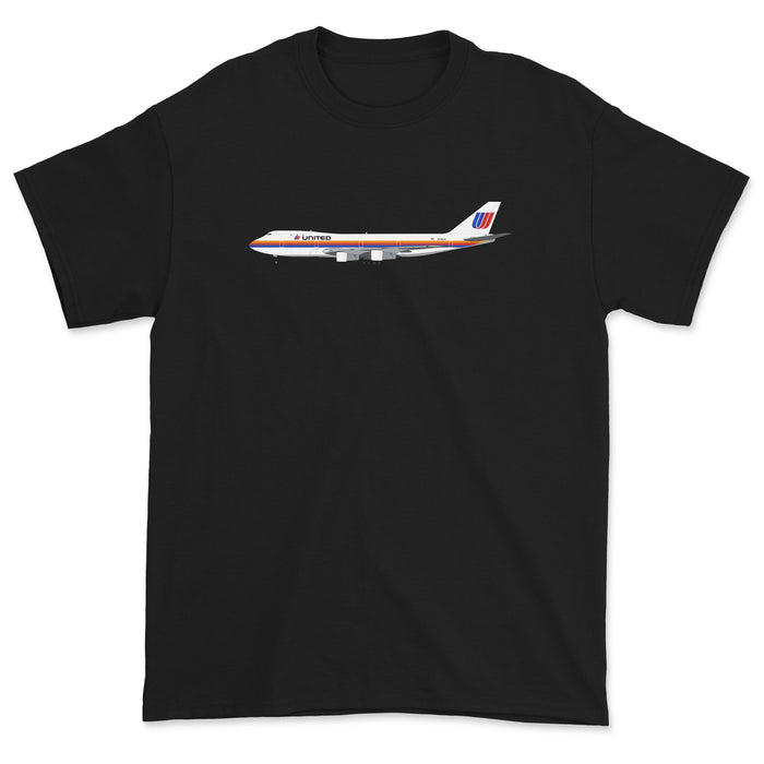 United Airlines Boeing 747-100 Unisex T-Shirt - Black