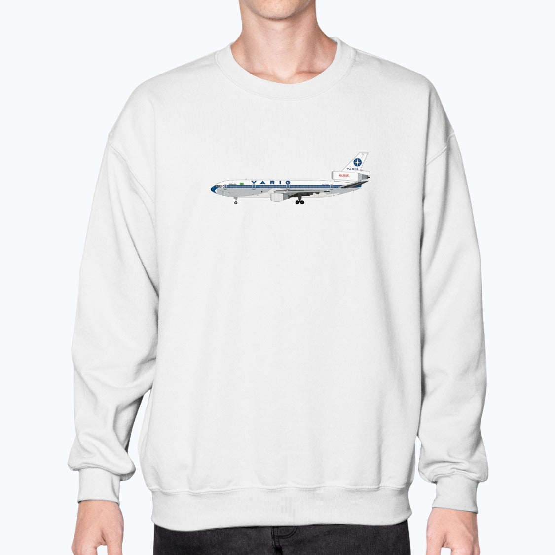 Varig DC-10 Unisex Sweatshirt - White - Model