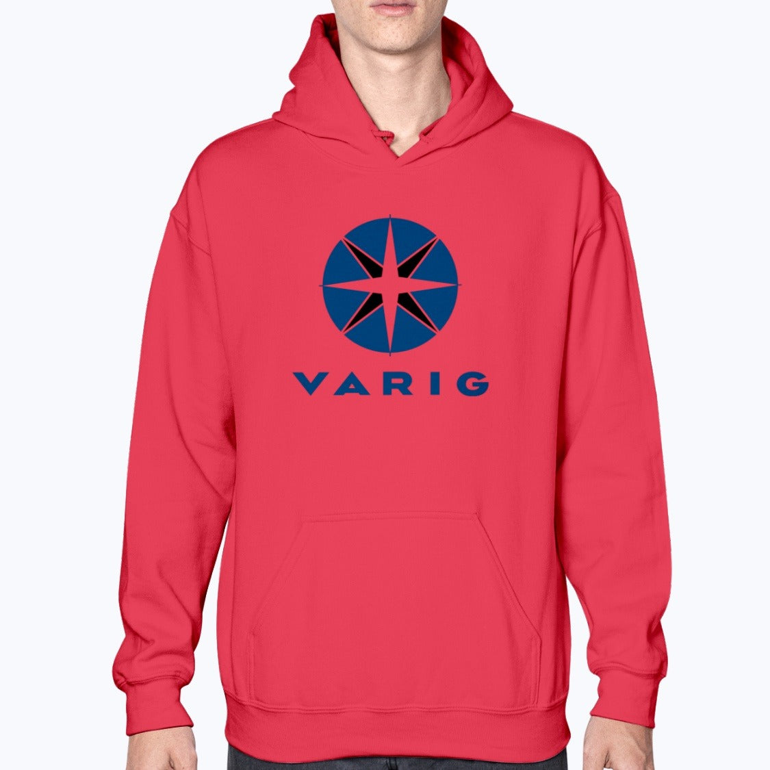 Varig Unisex Hoodie - Red - Model