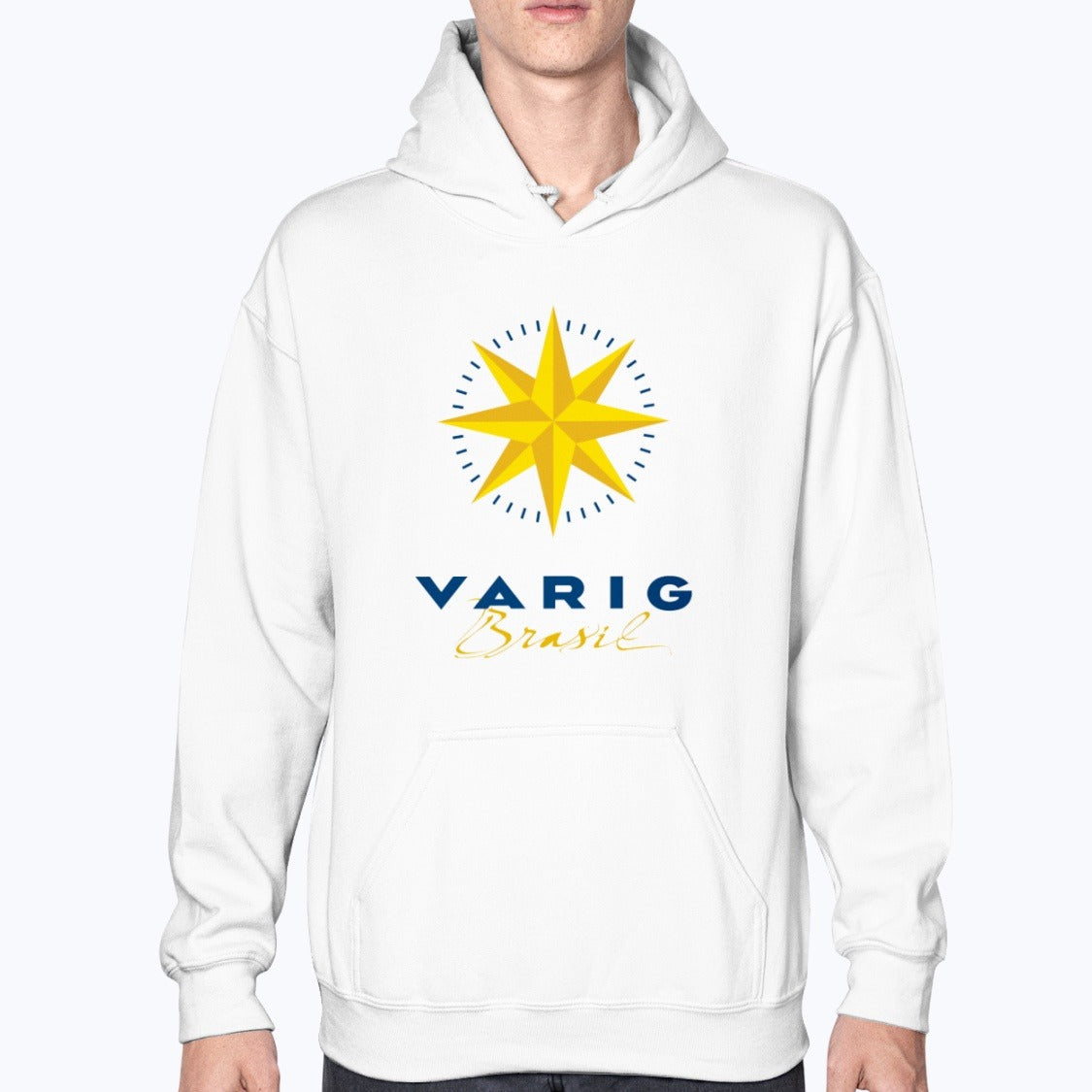 Varig Unisex Hoodie - White - Model