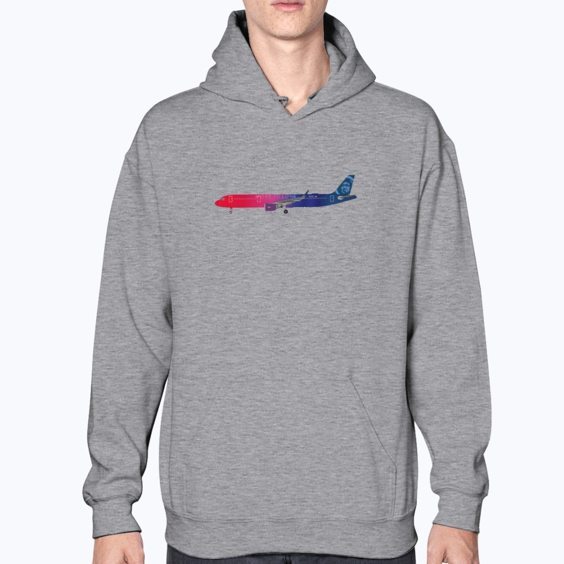 Virgin America Airbus A321 More to Love Unisex Hoodie - Sport Grey - Model