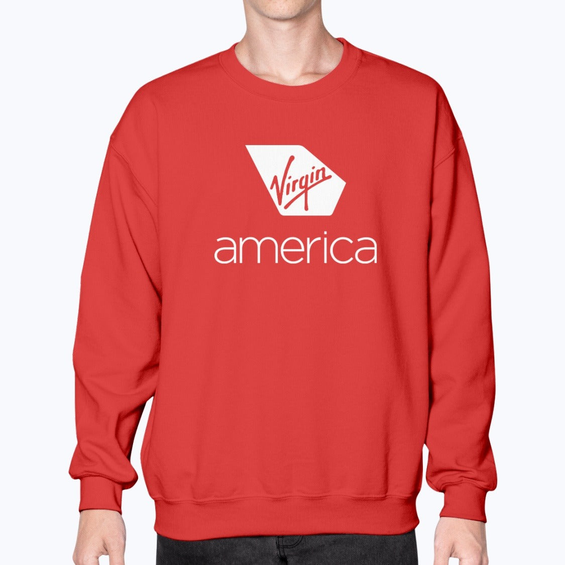 Virgin America Unisex Sweatshirt - Red - Model
