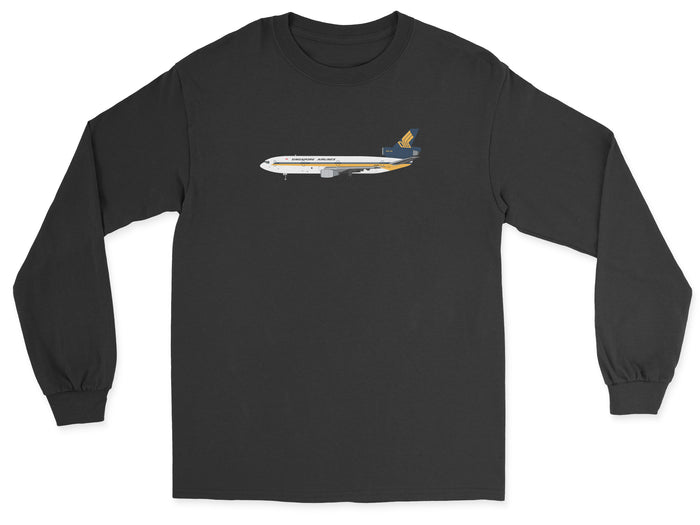 Singapore Airlines McDonnell Douglas DC-10 Unisex Long Sleeve T-Shirt - Black