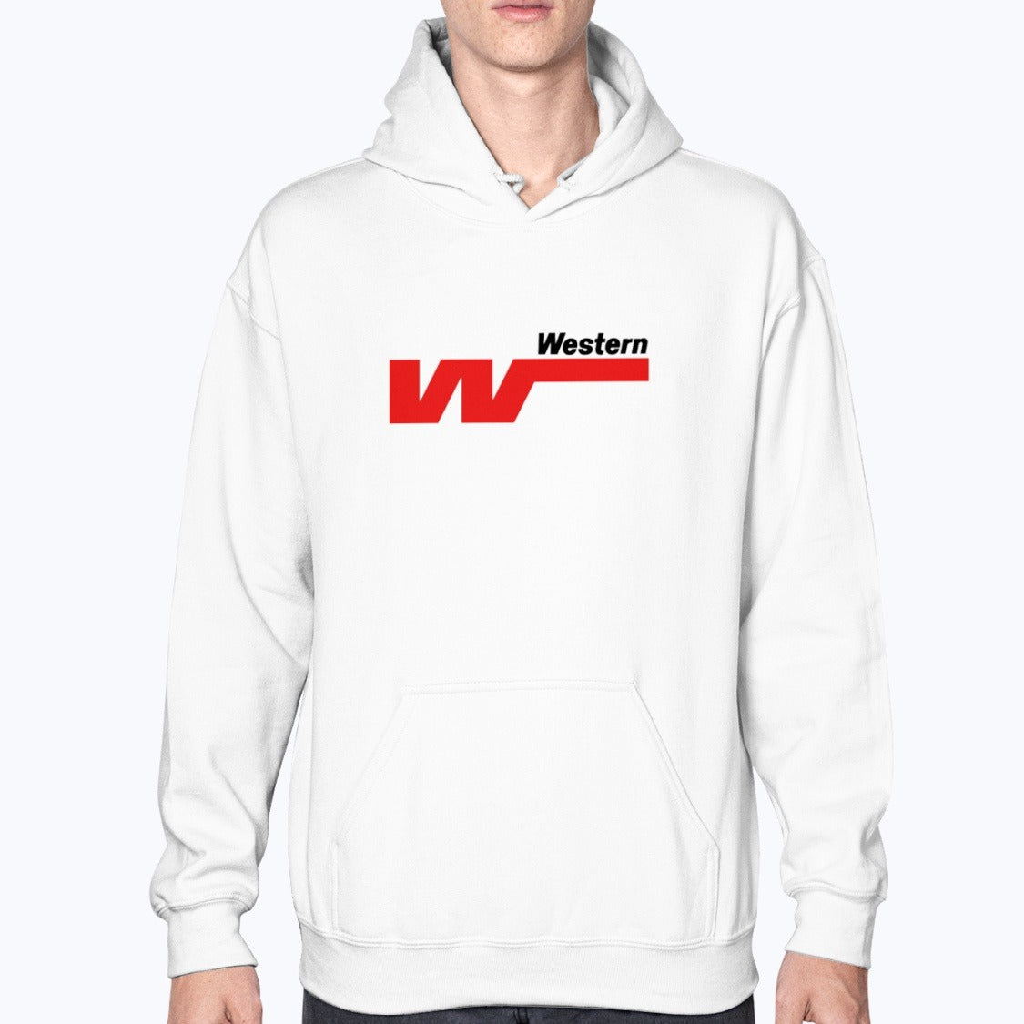 Western Airlines Unisex Hoodie - White - Model