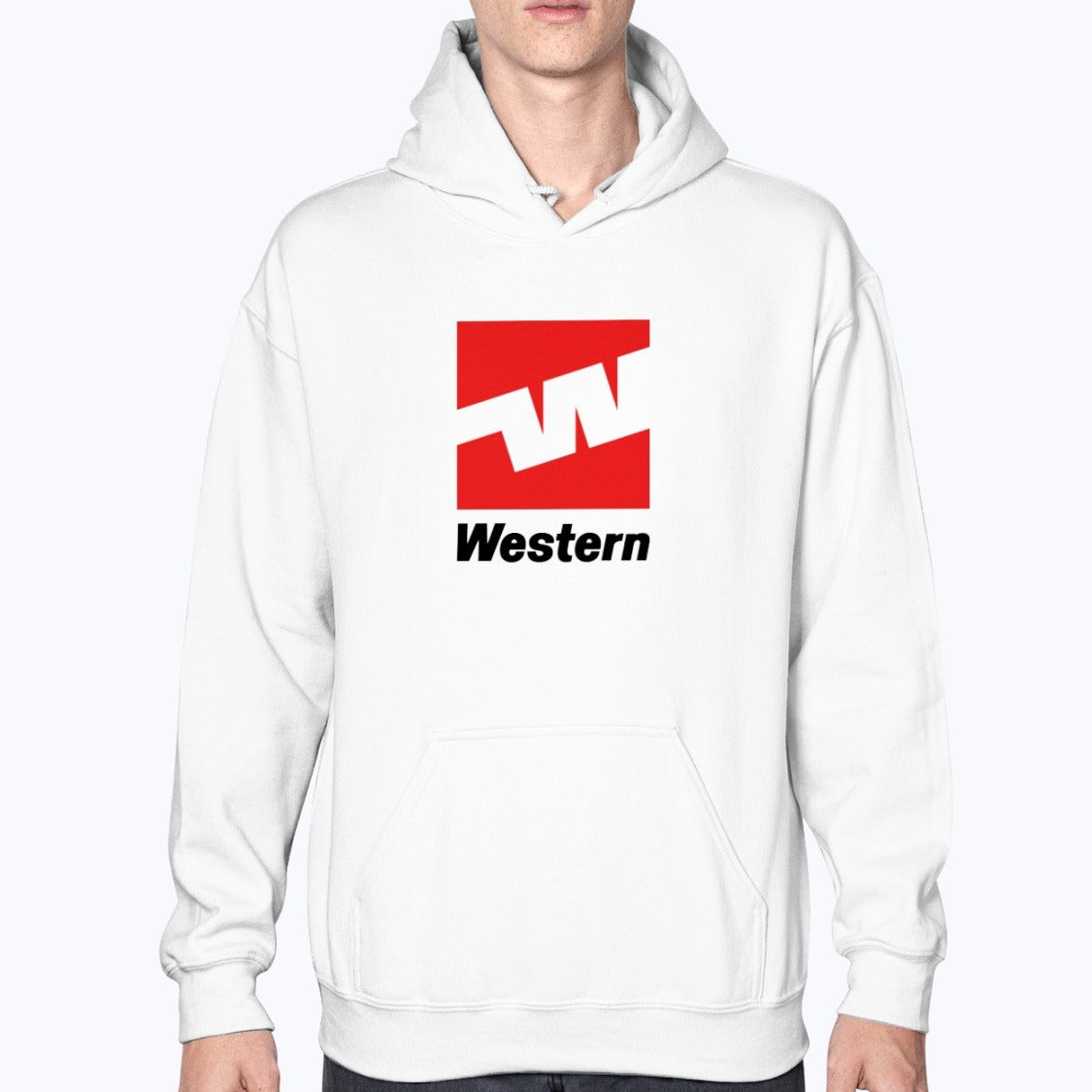 Western Airlines Unisex Hoodie - White - Model