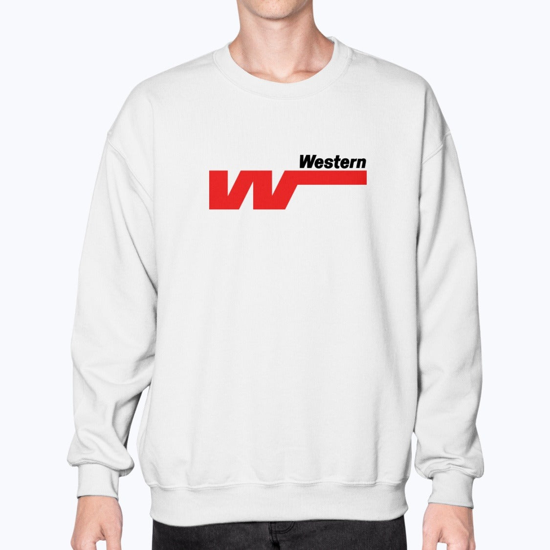 Western Airlines Unisex Sweatshirt - White - Model