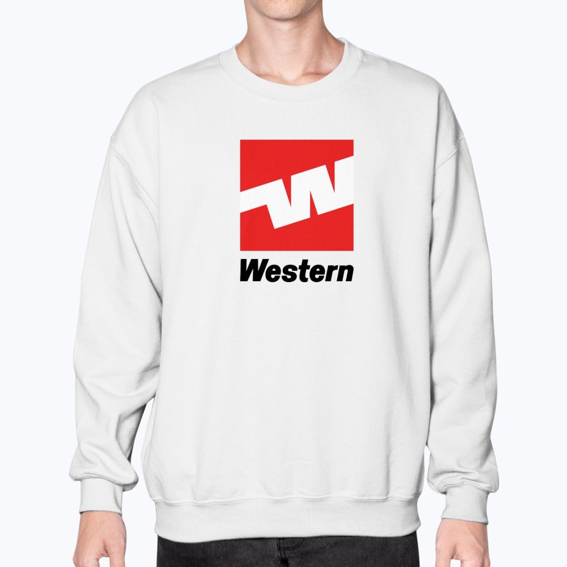Western Airlines Unisex Sweatshirt - White - Model