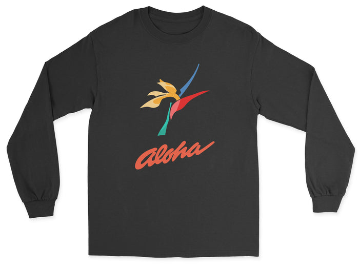 Aloha Airlines Unisex Long Sleeve T-Shirt - Black